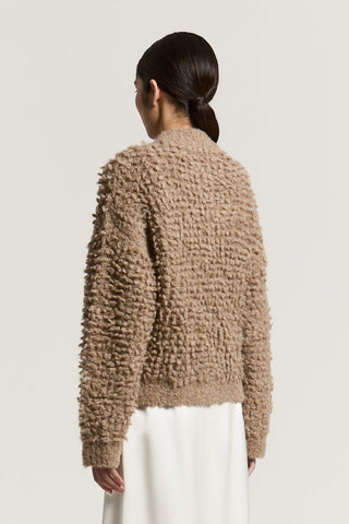 Wool, alpaca and lurex bomber jacket