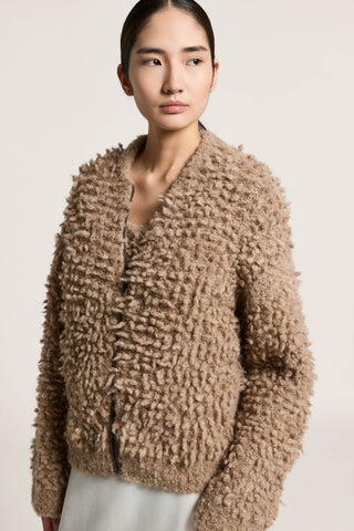 Wool, alpaca and lurex bomber jacket
