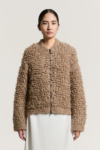 Wool, alpaca and lurex bomber jacket