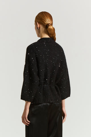 Alpaca wool cardigan with sequins