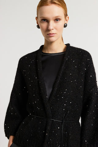Alpaca wool cardigan with sequins