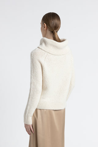 Alpaca and mohair bare shoulder sweater