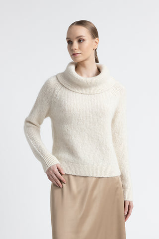 Alpaca and mohair bare shoulder sweater