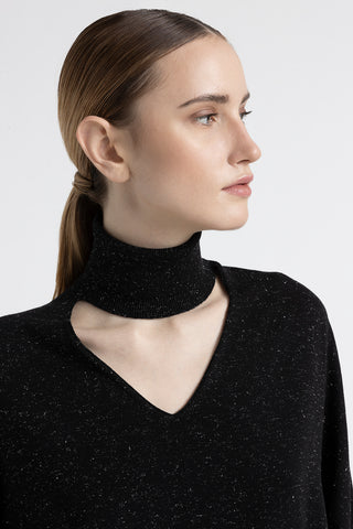 Wool and viscose V neck sweater