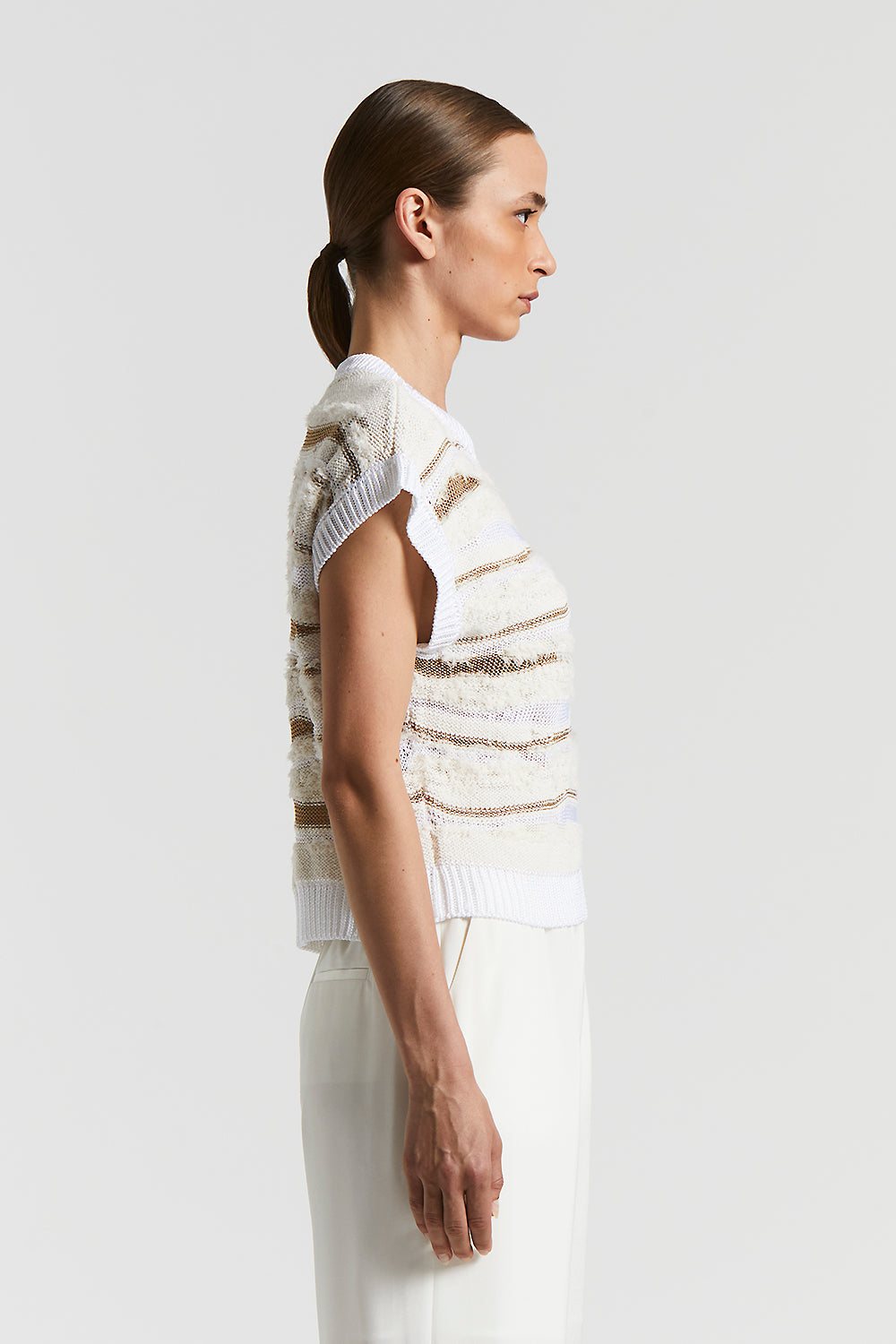 Tシャツ・カットソー PESERICO Polo shirt in linen and cotton yarn Knitted cotton-viscose top | Peserico US
