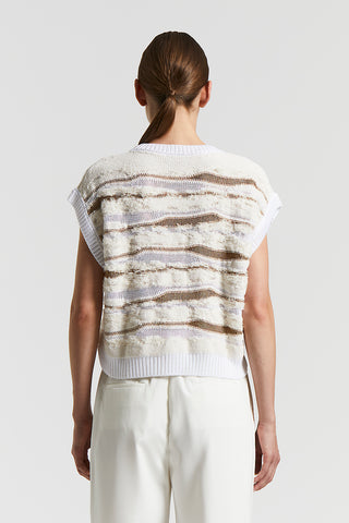 Knitted cotton-viscose top