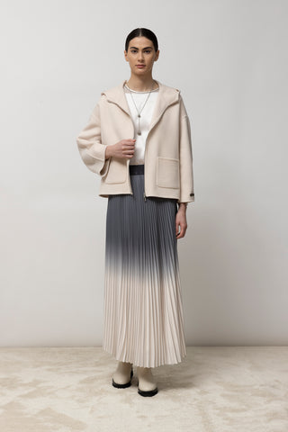 Pleated skirt with elasticated waist