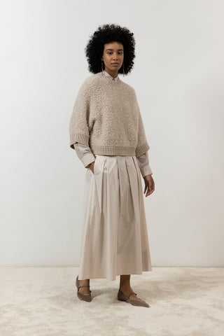 Alpaca wool, cashmere, silk and Lurex bouclé sweater