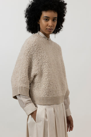 Alpaca wool, cashmere, silk and Lurex bouclé sweater