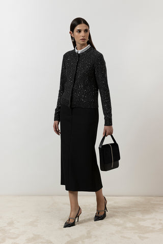 Wool, cashmere cardigan with sequins