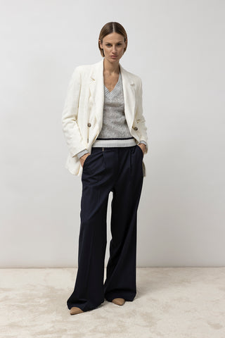 Technical wool palazzo trousers