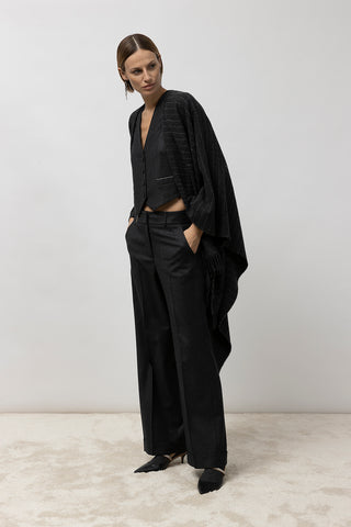 Cape in wool, cashmere and sequins