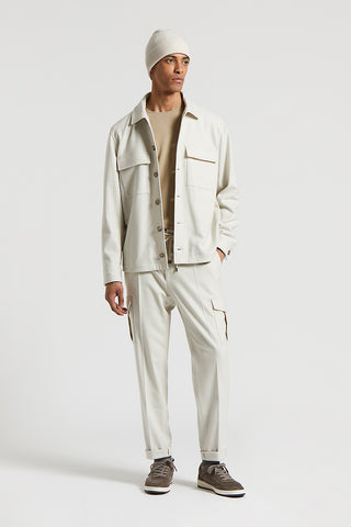 Wool-blend cargo trousers