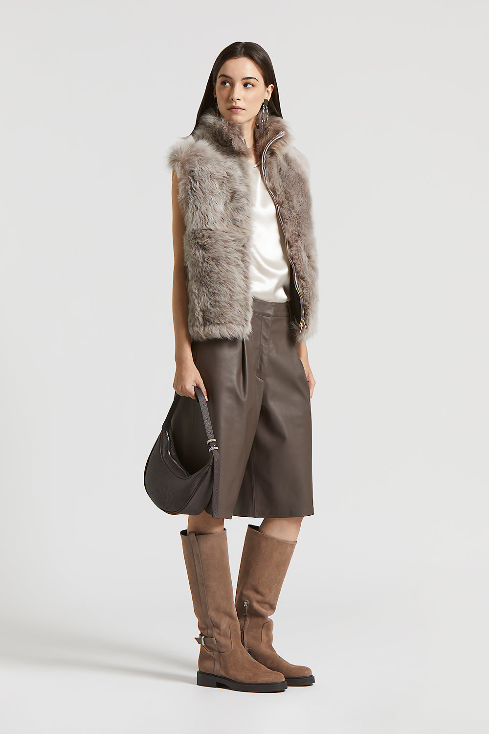 Nappa lambskin bermuda shorts | Peserico US