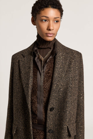 Herringbone wool coat