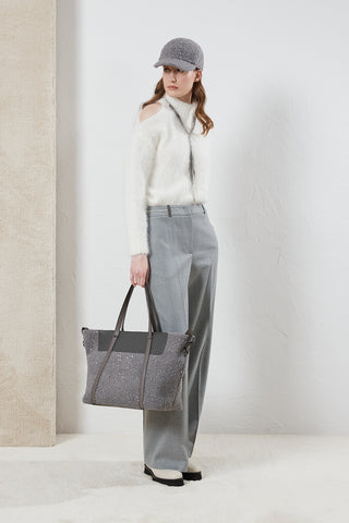 Stretch wool palazzo trousers