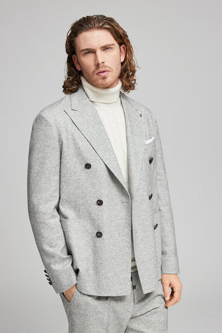 Wool, silk and cashmere double-breasted blazer