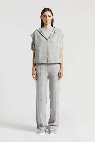 Short-sleeved pure cashmere jumper with lurex