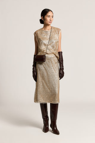 Sequinned midi skirt