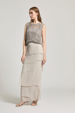 Cotton and sequin knitted top