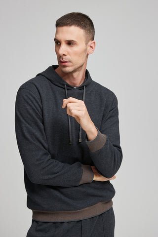 Cotton blend sweatshirt with tricot trim