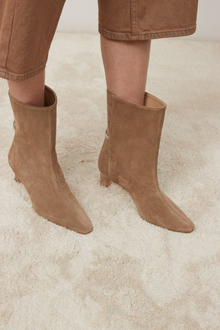 Real leather suede ankle boot