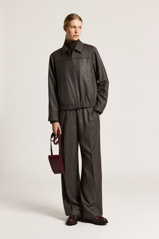 Lurex wool flannel palazzo trousers