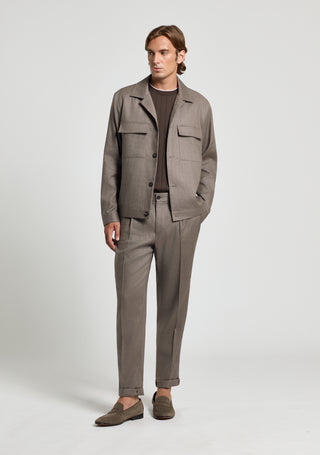 Wool-linen blend overshirt