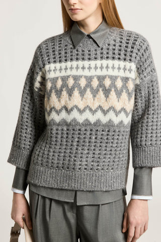 Alpaca, wool and mohair-blend tricot sweater
