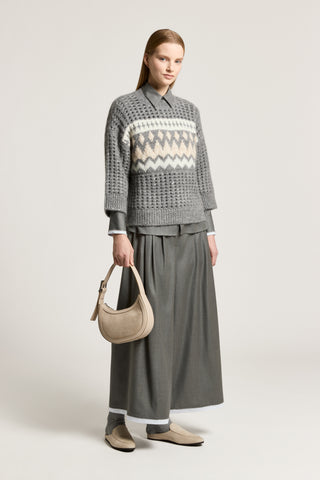 Genuine leather moon bag