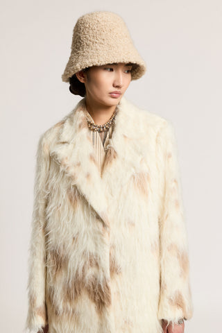 Bouclé alpaca wool lampshade hat