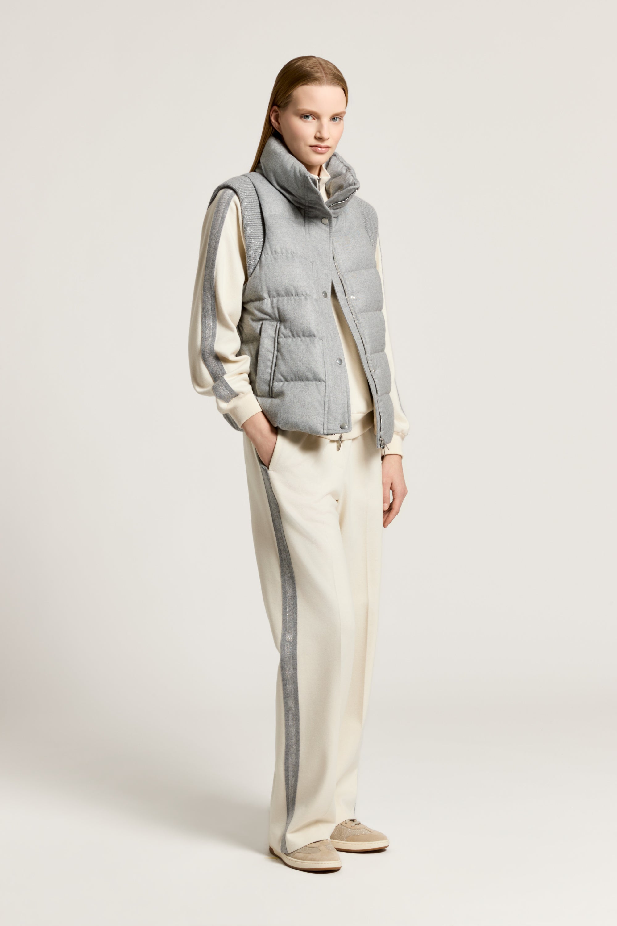 Flannel down vest | Peserico US