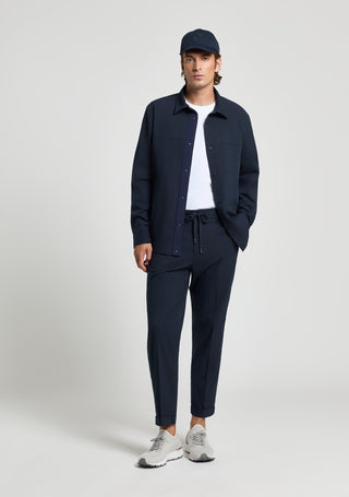 Cotton blend poplin shirt jacket