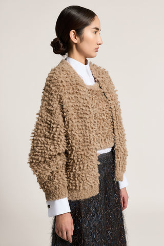 Wool, alpaca and lurex bomber jacket