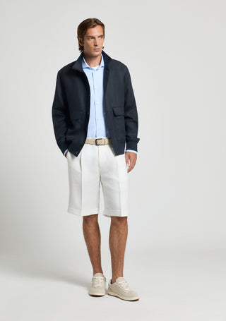 Pure linen gabardine shorts