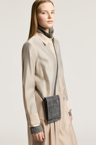 Semi-shiny organza shirt