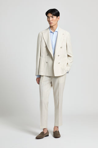 Striped trousers in a cotton-wool blend