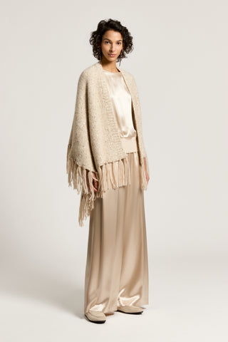 Shiny viscose satin palazzo trousers