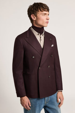 Pure wool gabardine double-breasted jacket