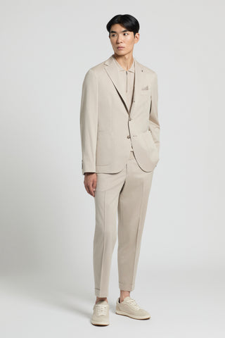 Single-breasted blazer in cotton-blend twill