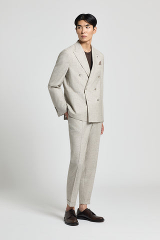 Lightweight structured wool trousers