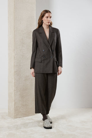 Wool, cashmere and silk trousers