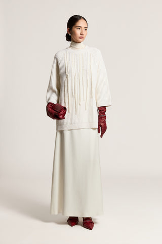 Wool, silk and cashmere sweater