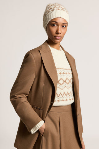 Single-breasted wool flannel blazer
