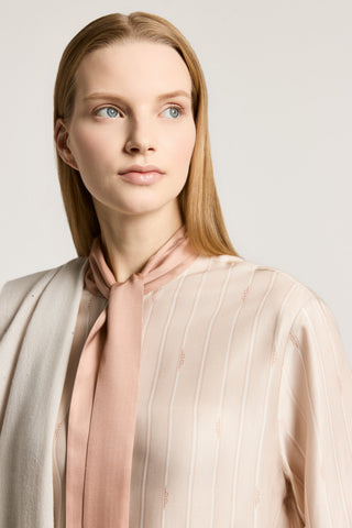 Viscose twill shirt with sash