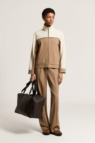 Wool gabardine palazzo trousers
