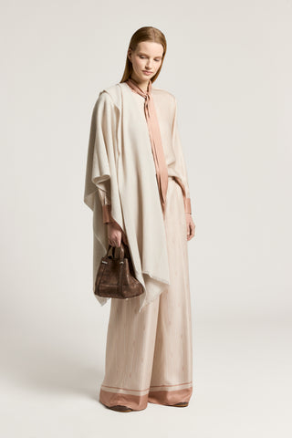 Fluid viscose twill palazzo trousers