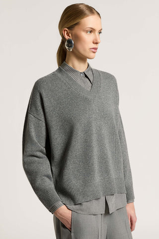 Wool, silk, cashmere and lamé sweater
