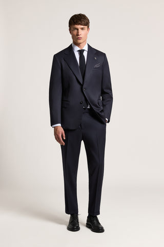 Technical pure wool gabardine trousers