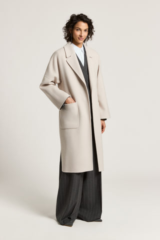 Double-breasted cashmere wool blend coat
